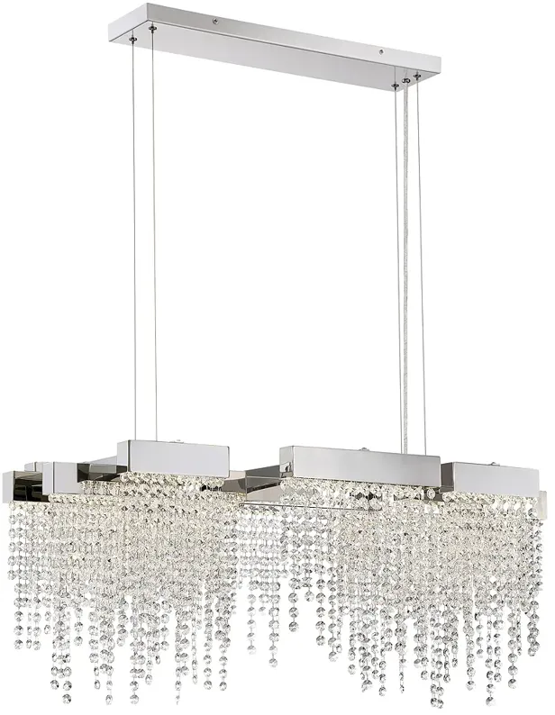 Crystal LED Nickel Island Chandelier