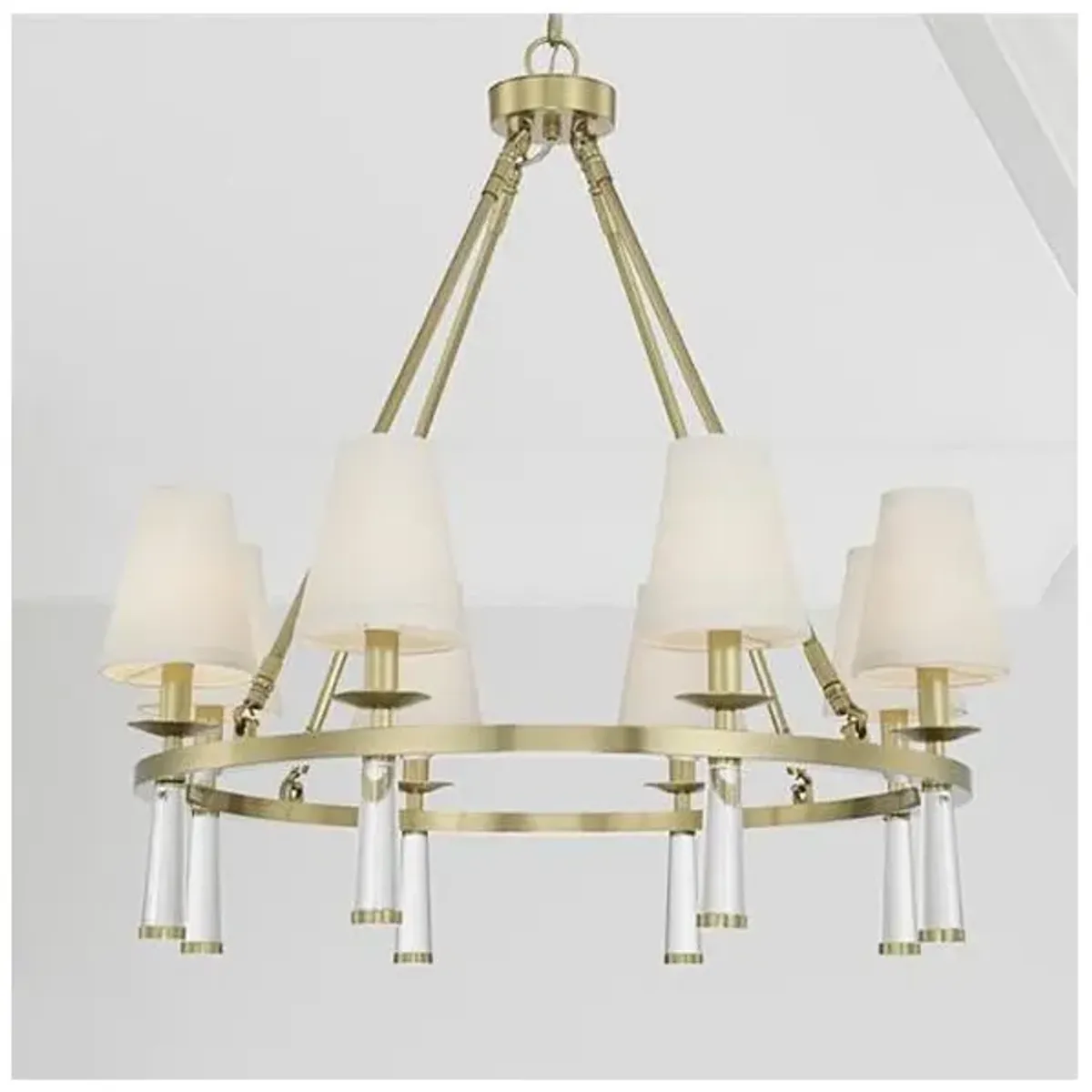 Baxter 8 Light Antique Aged Brass Chandelier