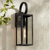 John Timberland Mira 21" High Black Finish Outdoor Lantern Wall Light