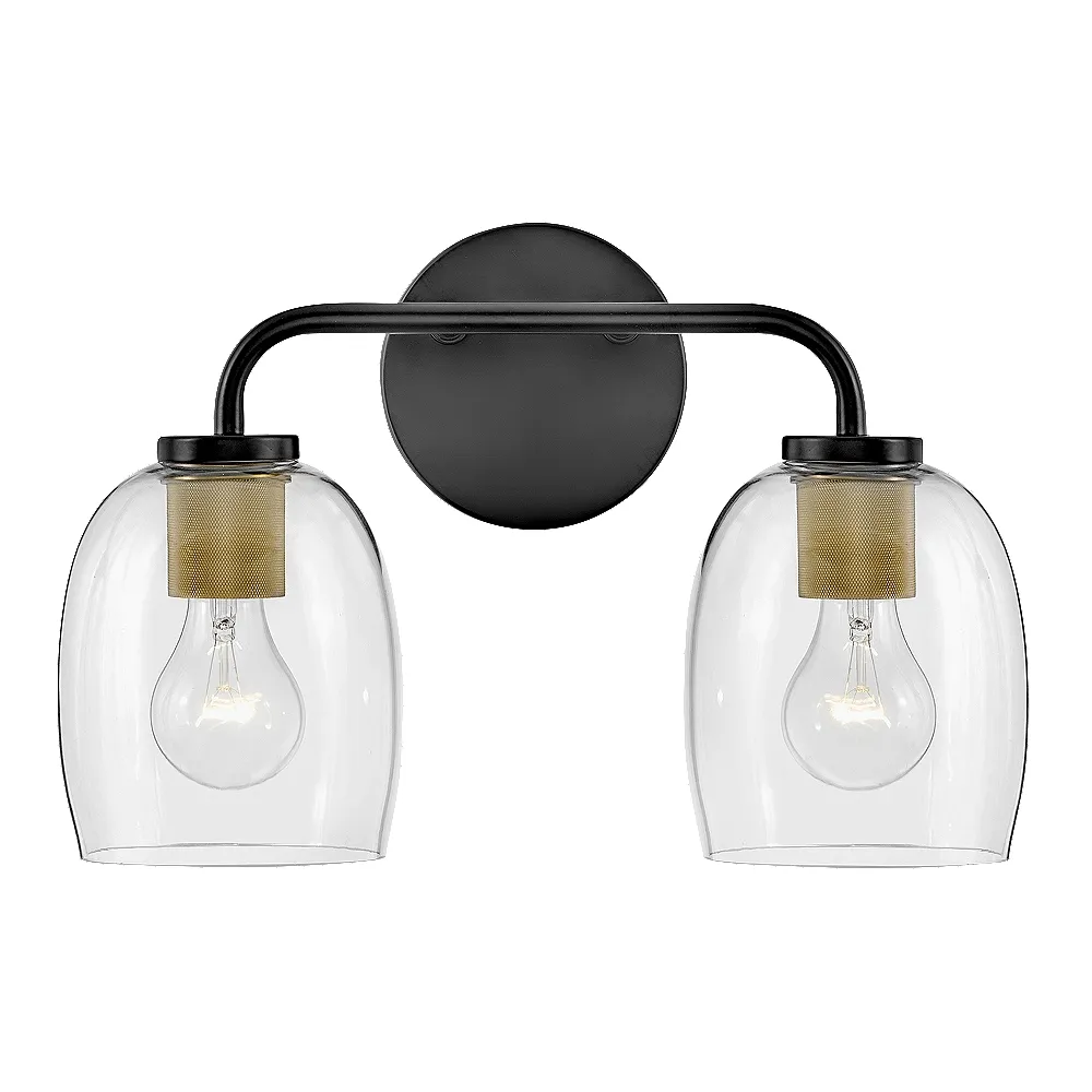 Lark-Percy Bath-Two Light Vanity-Black-Lacquered Brass