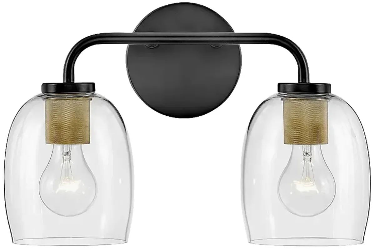 Lark-Percy Bath-Two Light Vanity-Black-Lacquered Brass