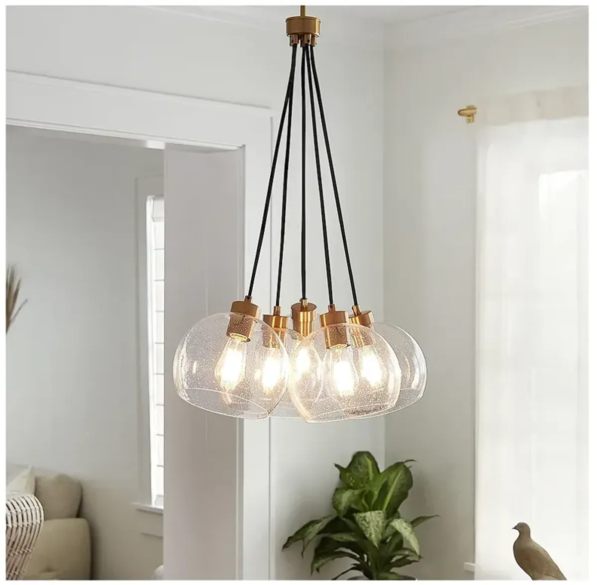 Lark-Rumi Pendant-Five Light Pendant-Lacquered Brass