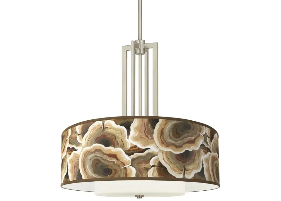 Ruffled Feathers Carey 24" Brushed Nickel 4-Light Chandelier