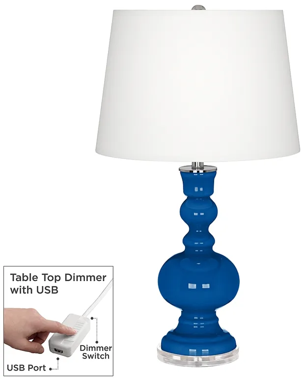 Hyper Blue Apothecary Table Lamp with Dimmer