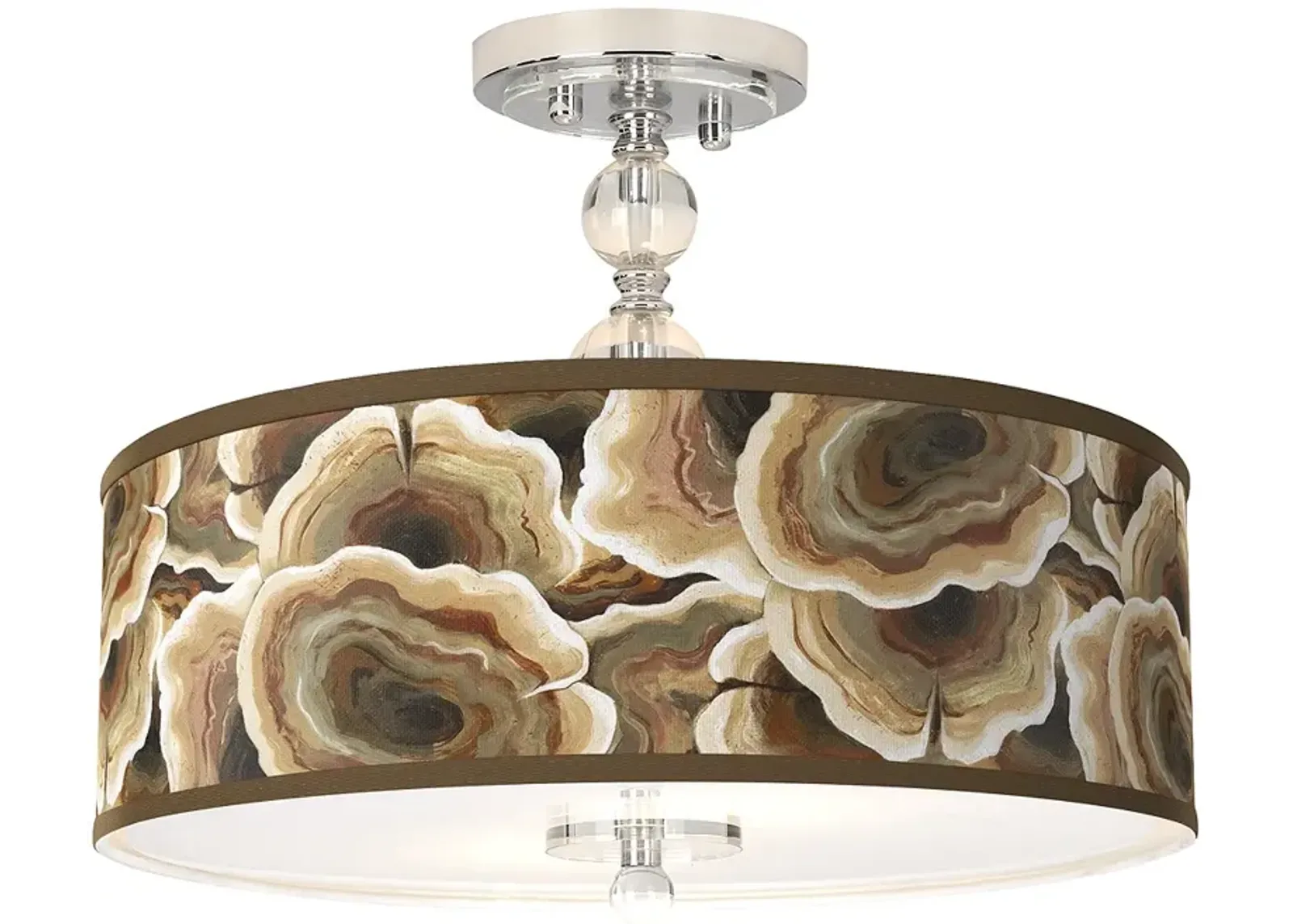 Ruffled Feathers Giclee 16" Wide Semi-Flush Ceiling Light