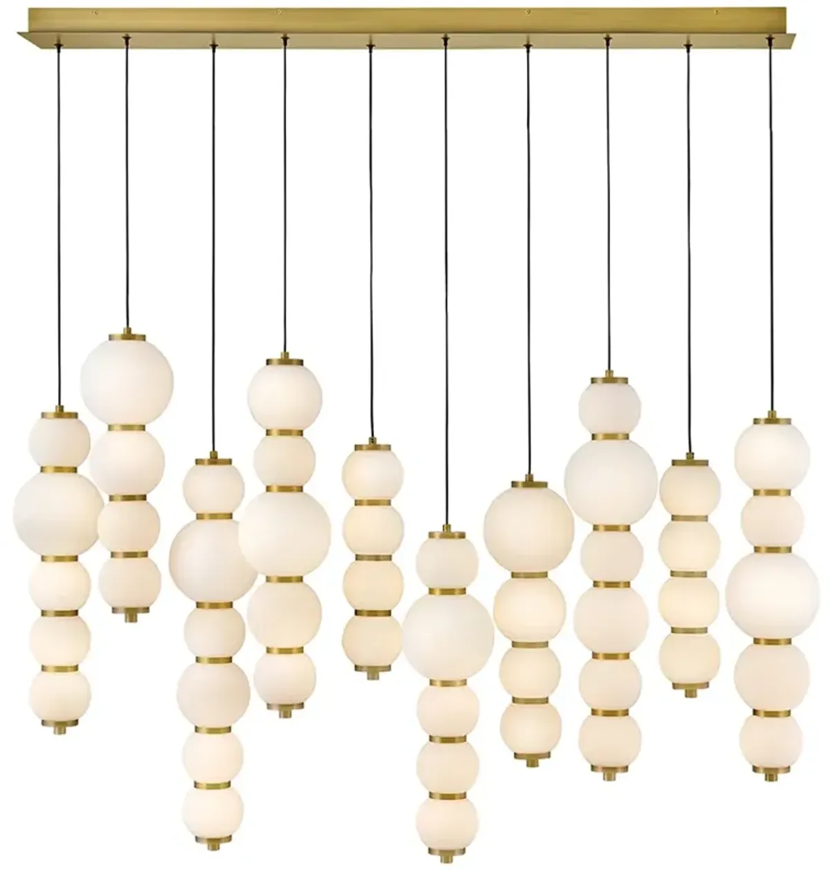 Hinkley Interior Trigo Large Multi Light Linear 52" Lacquered Brass