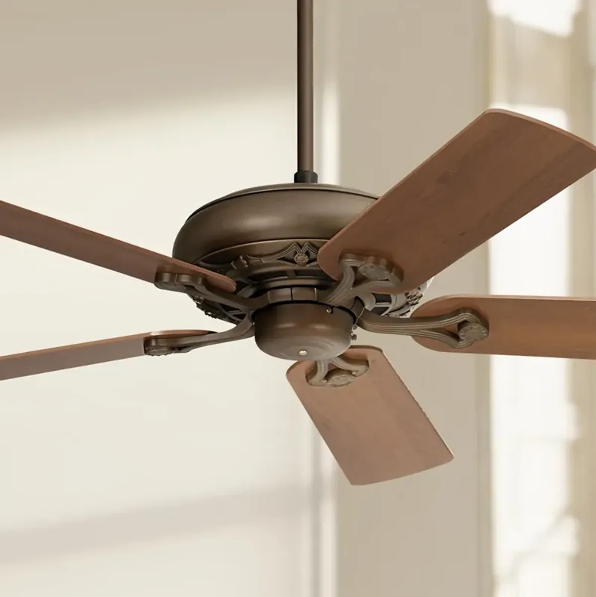 52" Casa Vieja Trilogy Bronze and Walnut Pull Chain Ceiling Fan