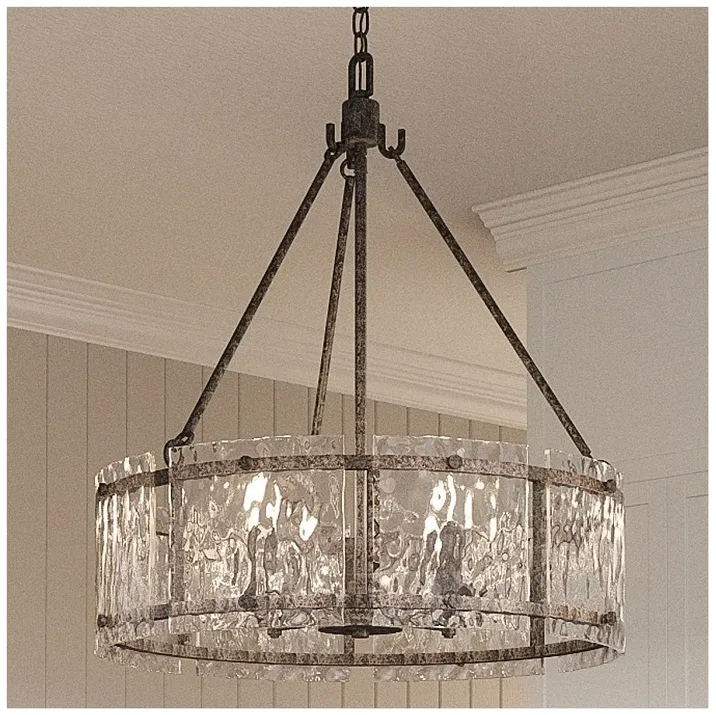 Fortress 20 1/2" Wide Mottled Silver Metal 5-Light Pendant