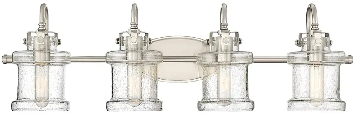 Quoizel Danbury 32" Wide Brushed Nickel 4-Light Bath Light