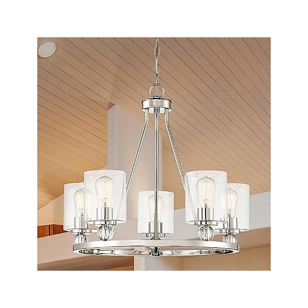 Studio 5 25 1/2" Wide Polished Nickel 5-Light Chandelier