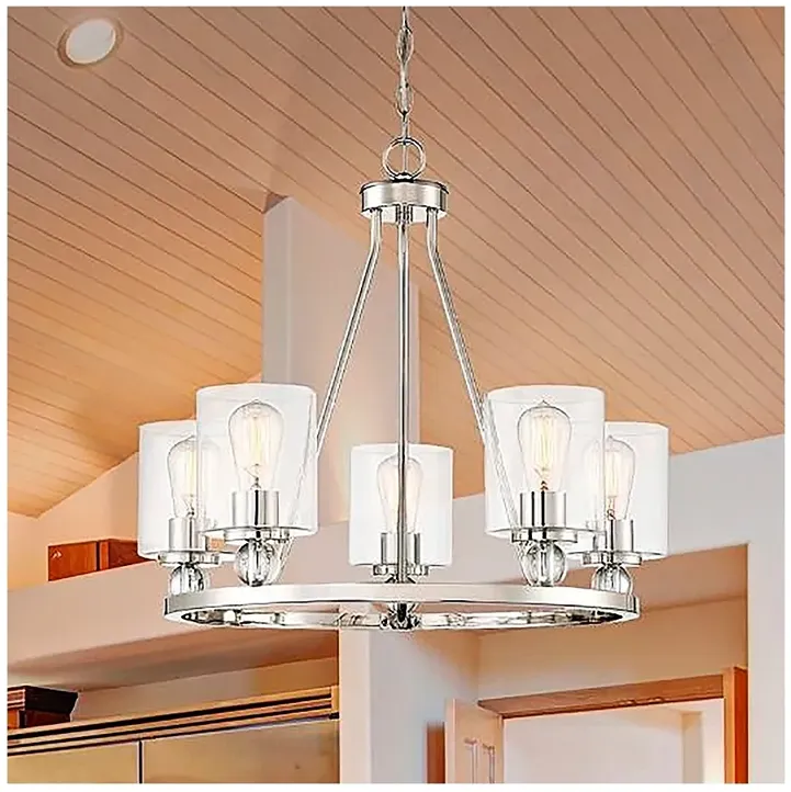 Studio 5 25 1/2" Wide Polished Nickel 5-Light Chandelier