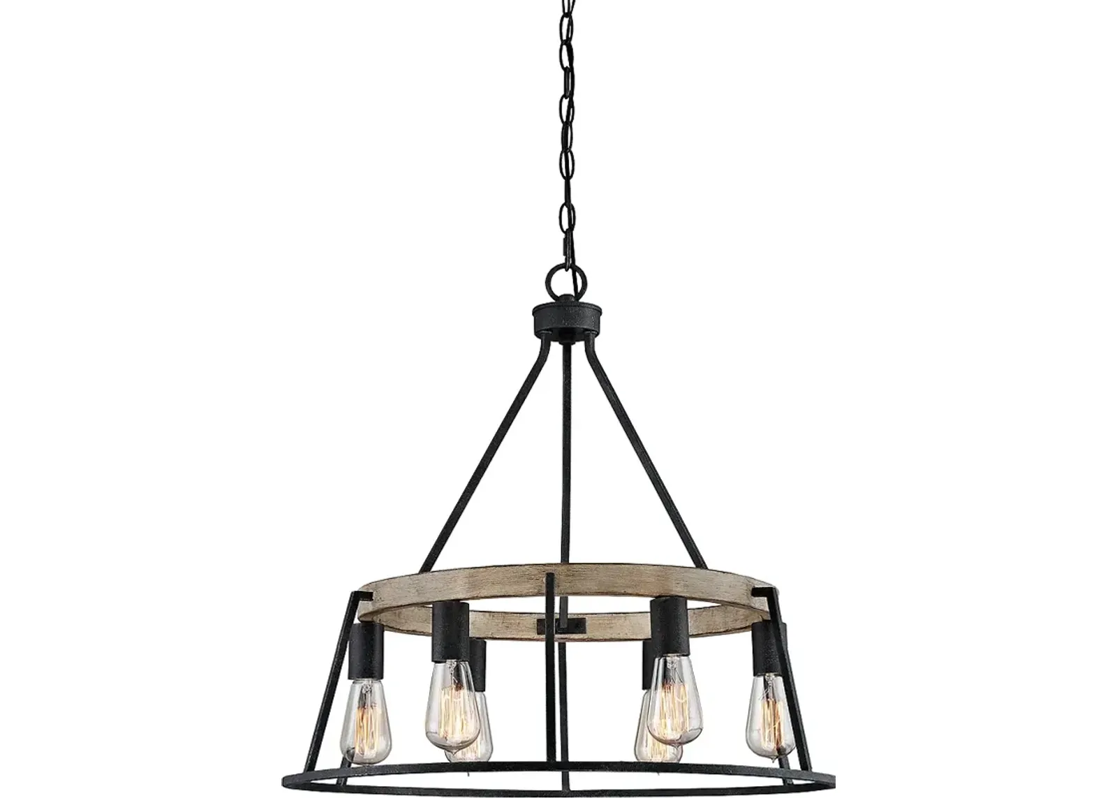 Quoizel 24 1/2" Wide 6-Light Round Grey Ash Rustic Chandelier