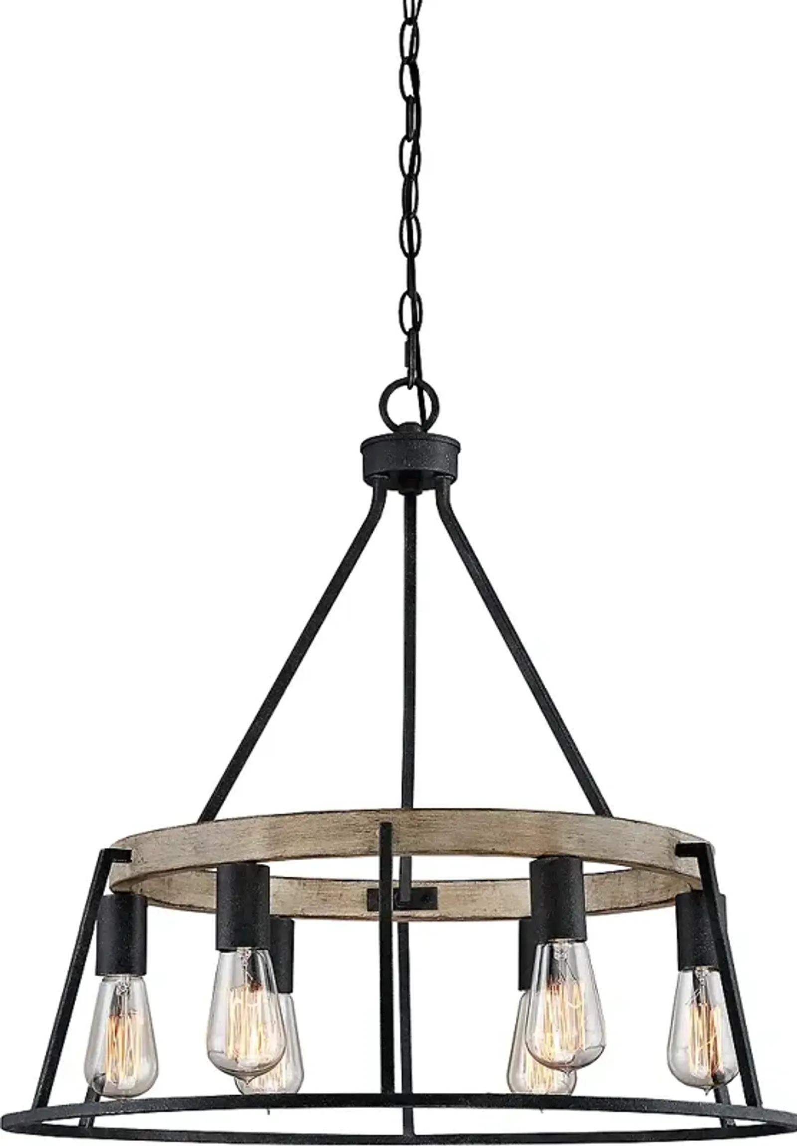 Quoizel 24 1/2" Wide 6-Light Round Grey Ash Rustic Chandelier