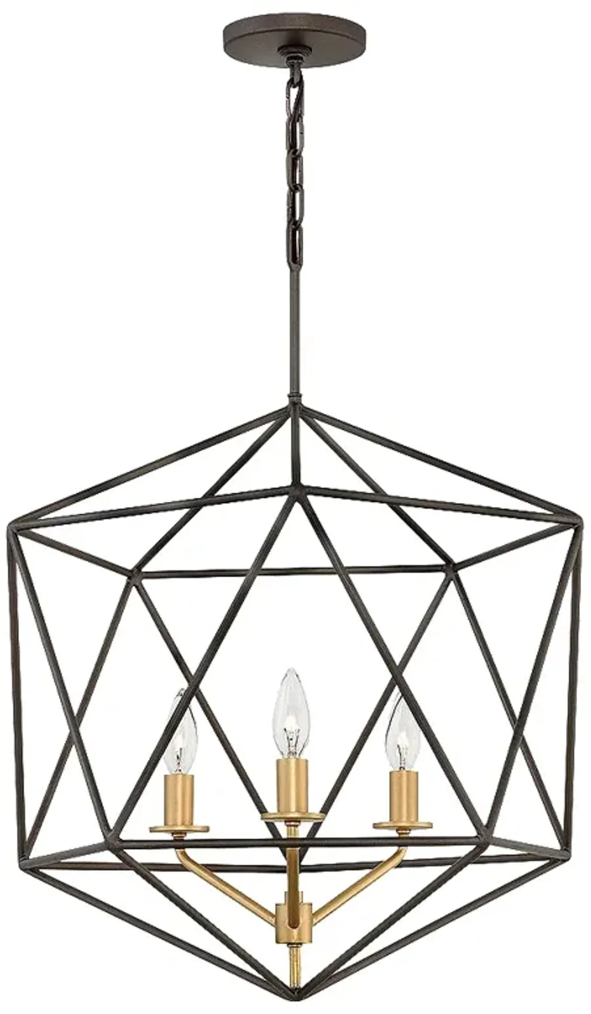 Astrid 20" Wide Matte Bronze 3-Light Geometric Chandelier