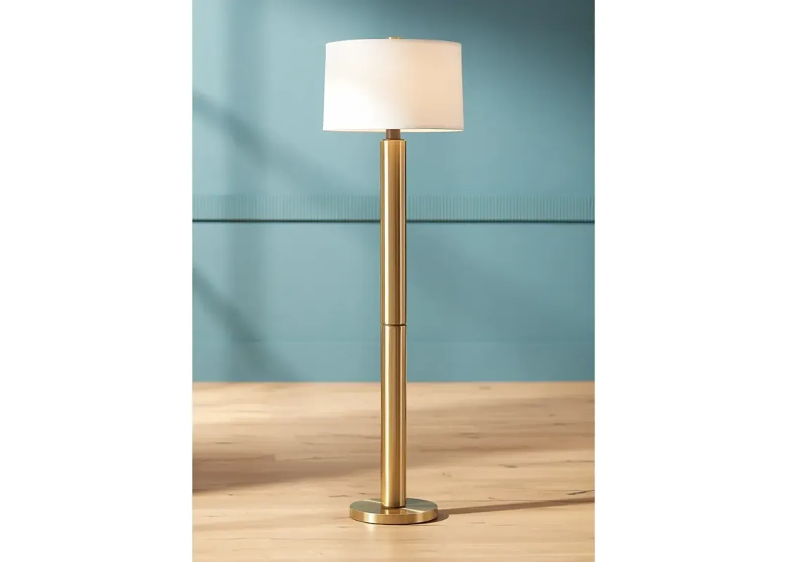 Possini Euro Boulevard 64 1/2" High Modern Warm Gold Floor Lamp