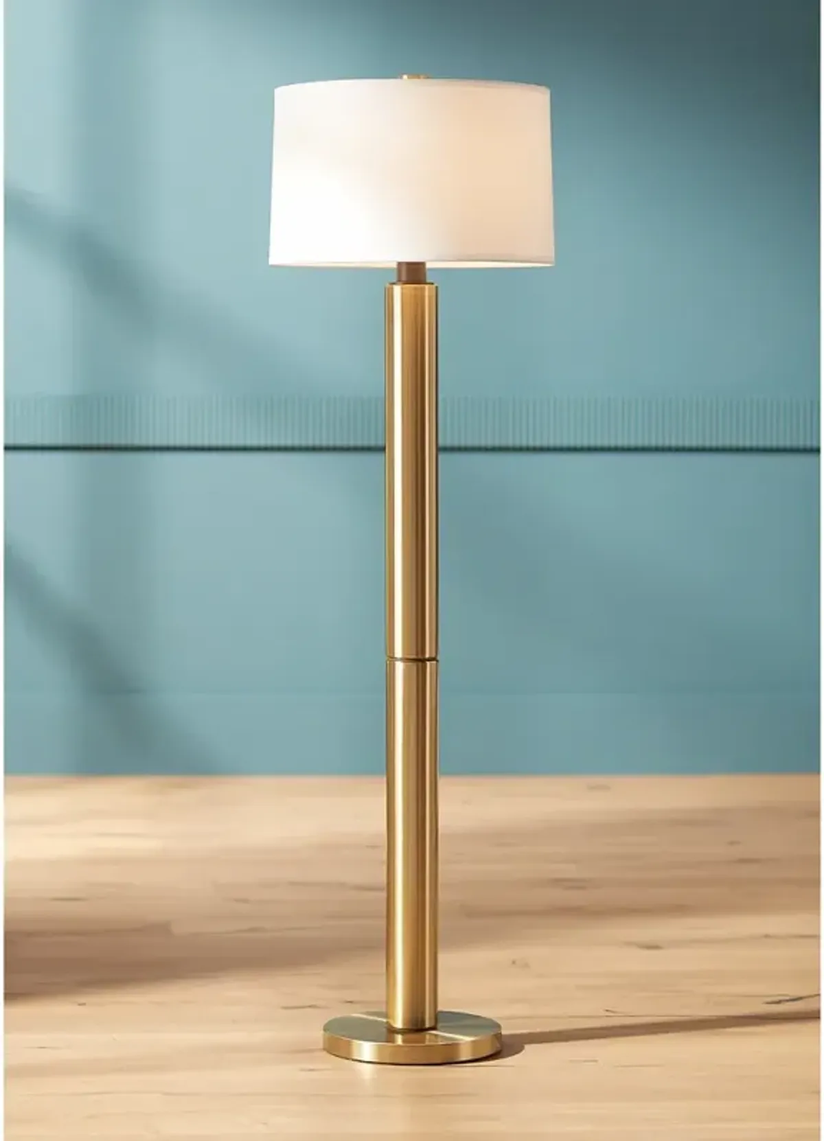 Possini Euro Boulevard 64 1/2" High Modern Warm Gold Floor Lamp