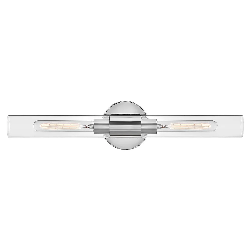 Shea 24" Wide Chrome Steel ADA 2-Light Vanity Bath Light