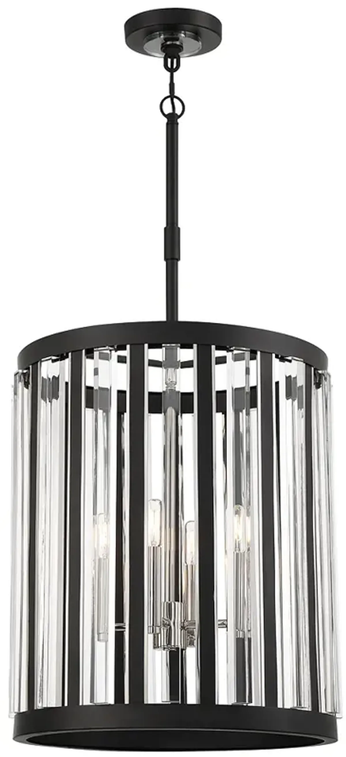 Minka-Lavery Majestic Splendor 4-Light Sand Coal - Polished Nickel Pendant