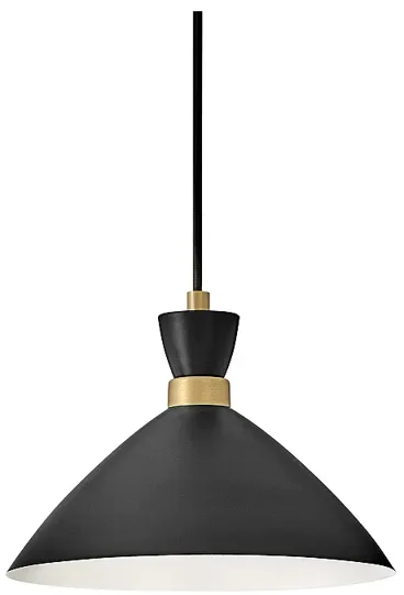 Lark Simon 13" Wide Black Conical Metal Pendant Light