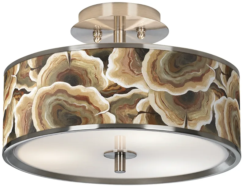 Giclee Glow Ruffled Feathers 14" Wide Ceiling Light