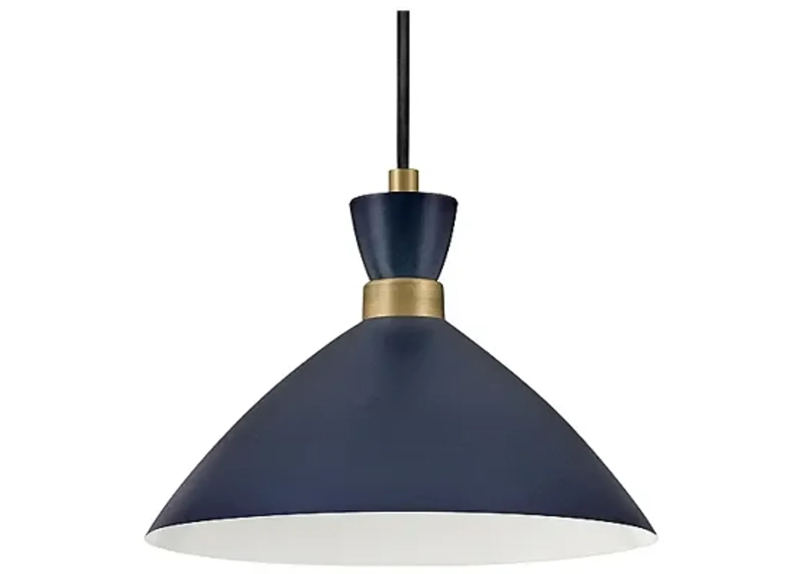 Hinkley Lark-Simon 13" Wide Matte Navy and Brass Dome Pendant