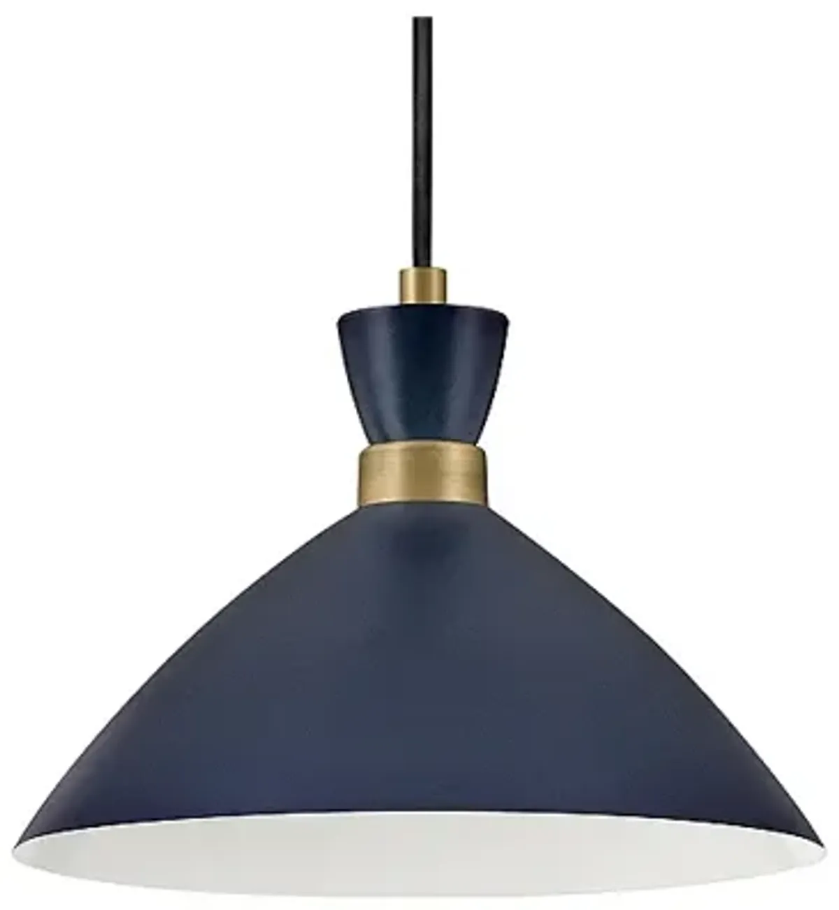 Hinkley Lark-Simon 13" Wide Matte Navy and Brass Dome Pendant