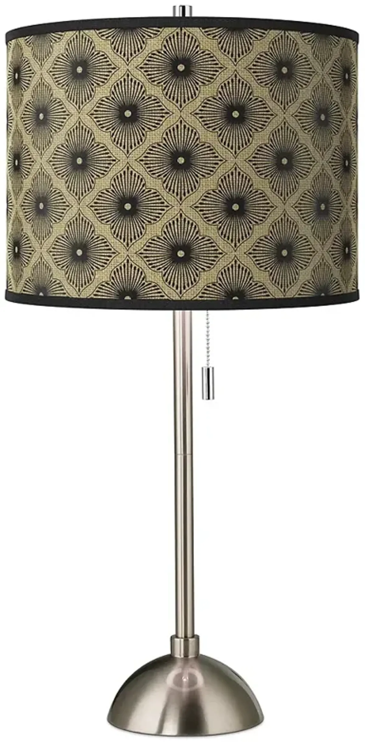 Rustic Flora Giclee Brushed Nickel Table Lamp
