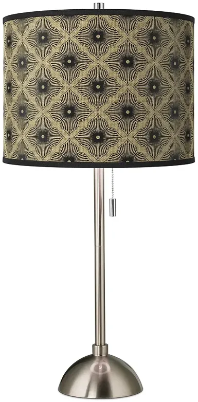 Rustic Flora Giclee Brushed Nickel Table Lamp