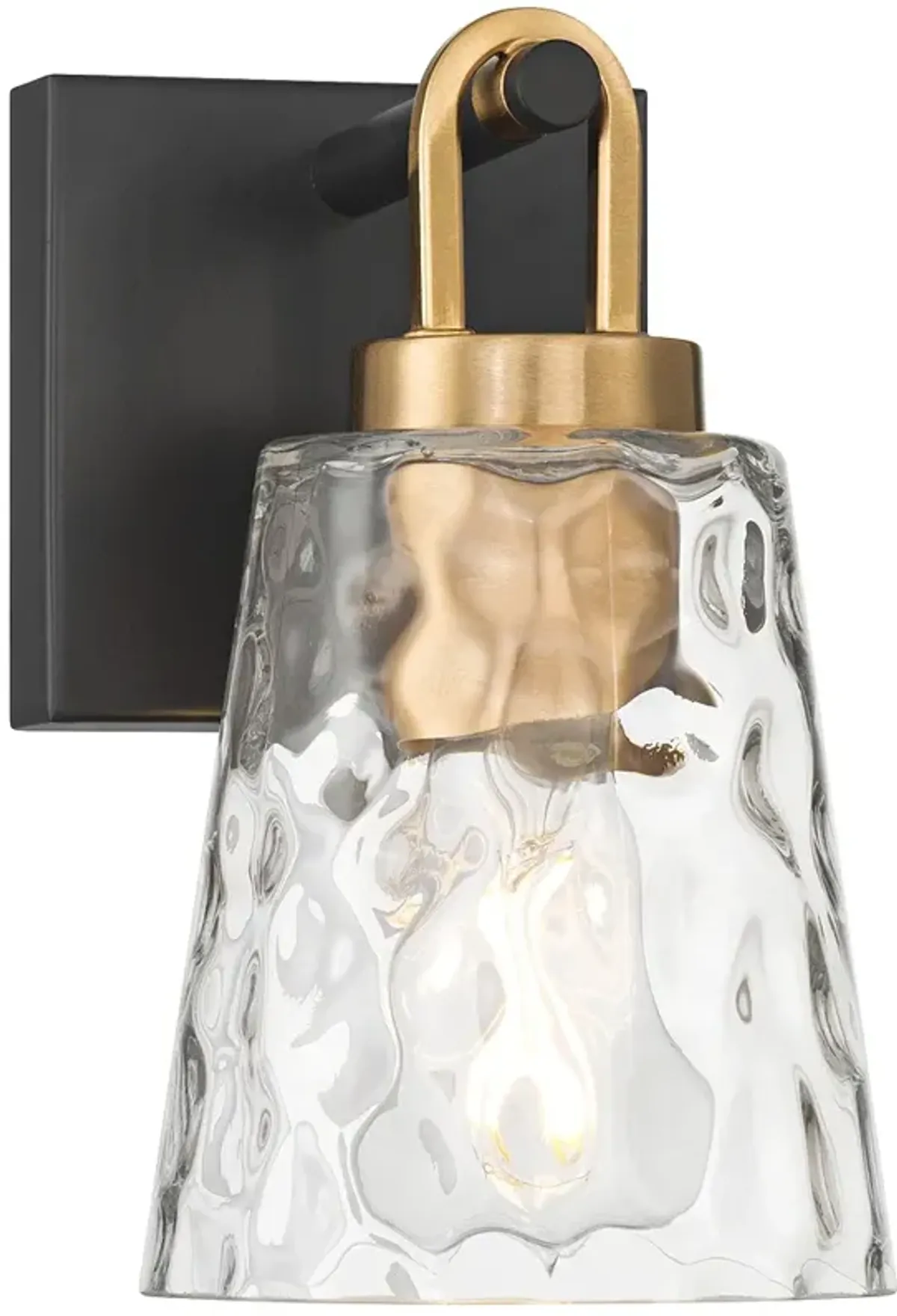 Possini Euro Shadia 9" High Black and Brass Wall Sconce