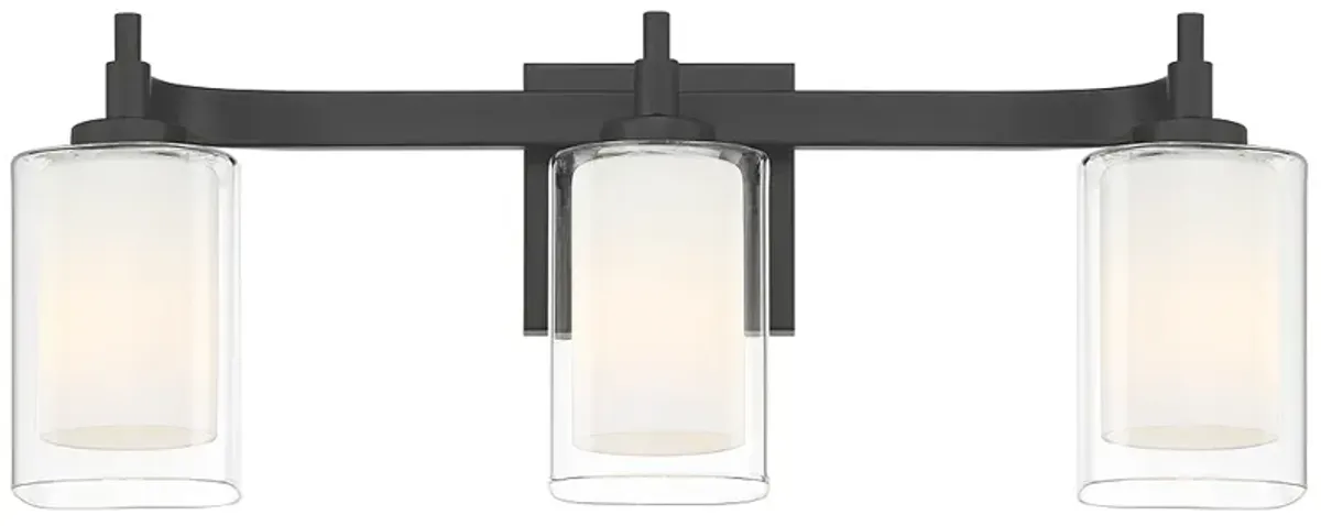 Possini Euro Bolaire 22 1/2" Wide Matte Black 3-Light Bath Light