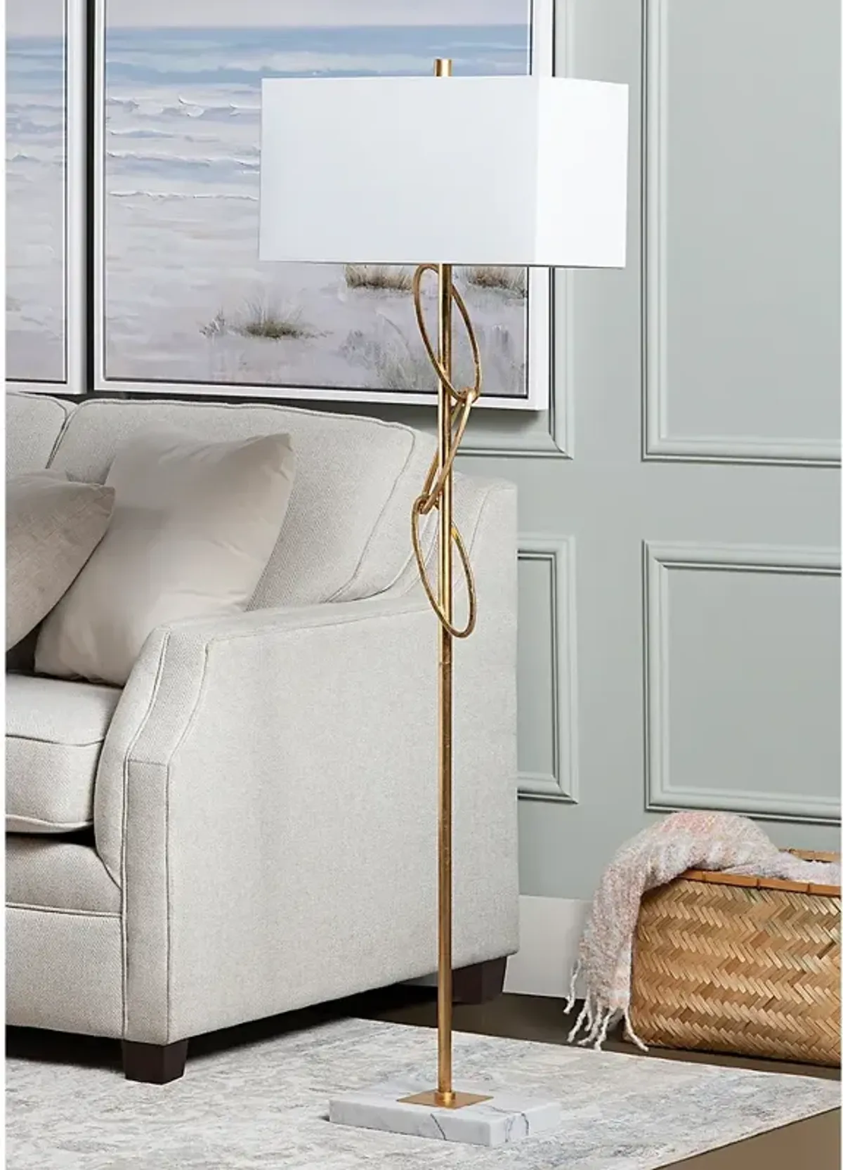 Crestview Collection Ringo Gold Floor Lamp