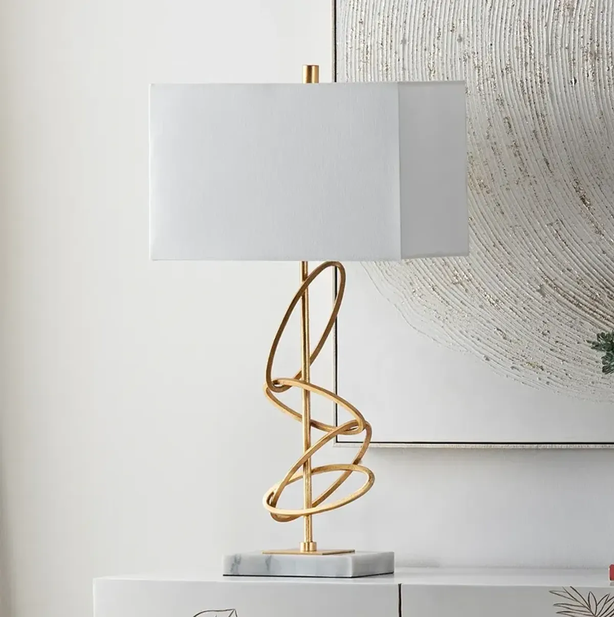 Crestview Collection Ringo 29 1/2" High Modern Gold Rings Table Lamp