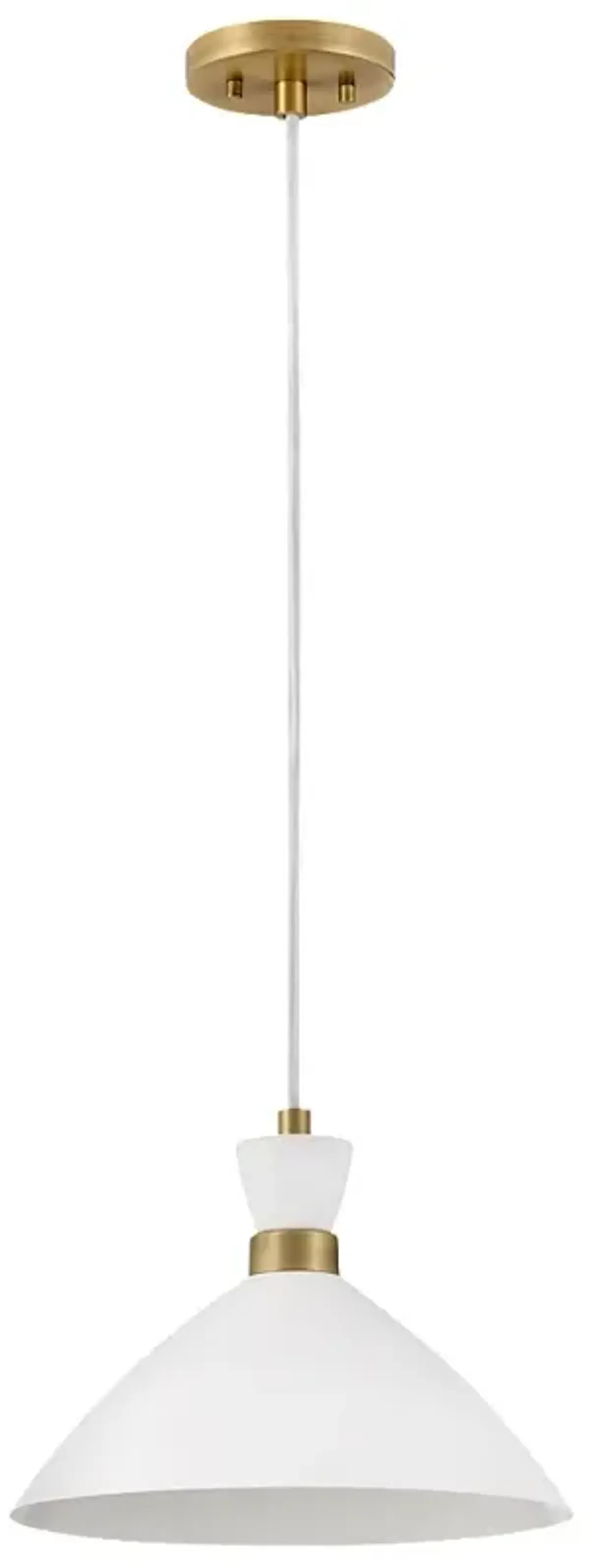 Hinkley Simon 13" Wide Matte White with Brass Pendant Light