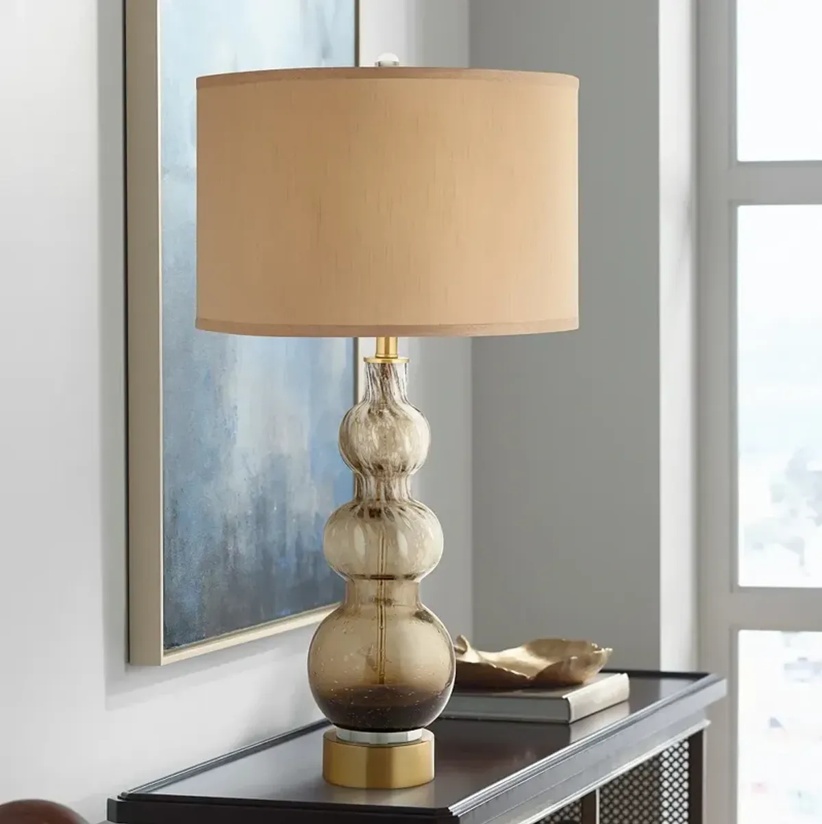 Pacific Coast Lighting Noor Mid-Century Modern Luxe Glass Table Lamp