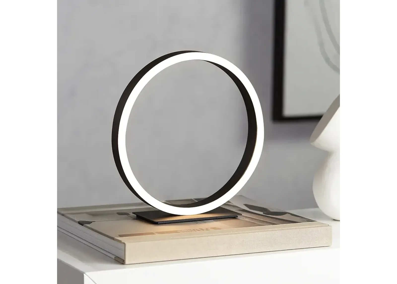 Possini Euro Avante Looped Ring 10" High Modern LED Accent Table Lamp