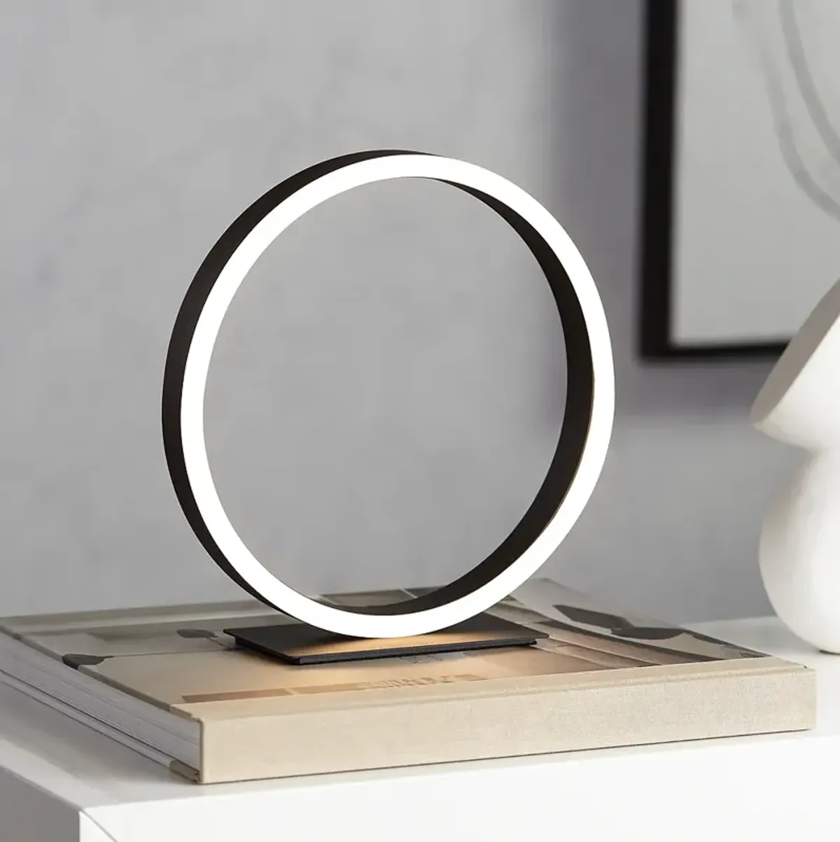 Possini Euro Avante Looped Ring 10" High Modern LED Accent Table Lamp