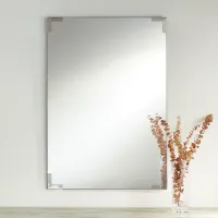 Slynia Silver Corner 27" x 39" Rectangular Wall Mirror