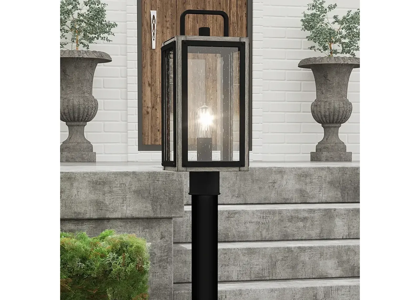 Quoizel Bramshaw 18 3/4" High Matte Black Outdoor Post Mount Light