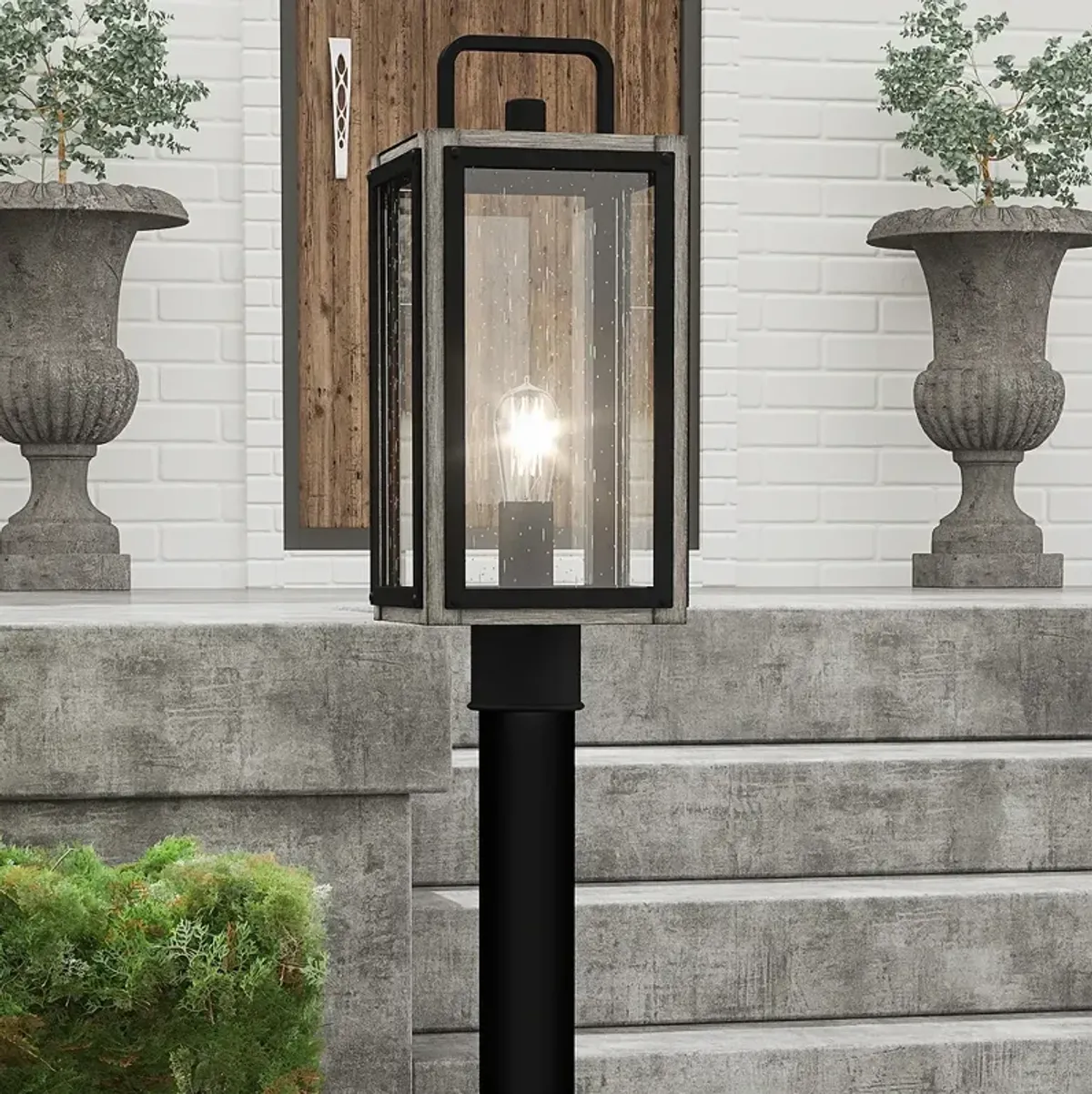 Quoizel Bramshaw 18 3/4" High Matte Black Outdoor Post Mount Light