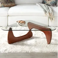 Chloe 47 1/2" Wide Glass and Wood Coffee Table