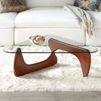 Chloe 47 1/2" Wide Glass and Wood Coffee Table