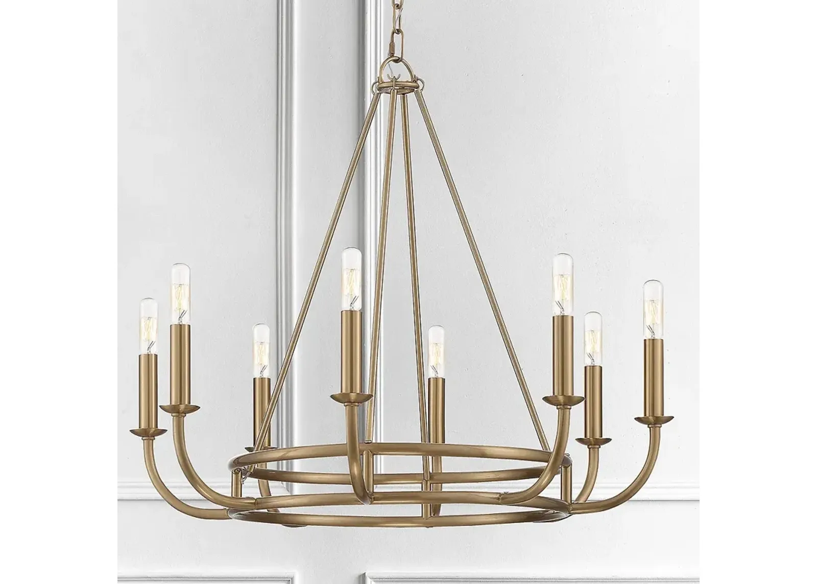 Crystorama Bailey 28" Wide Aged Brass 8-Light Chandelier