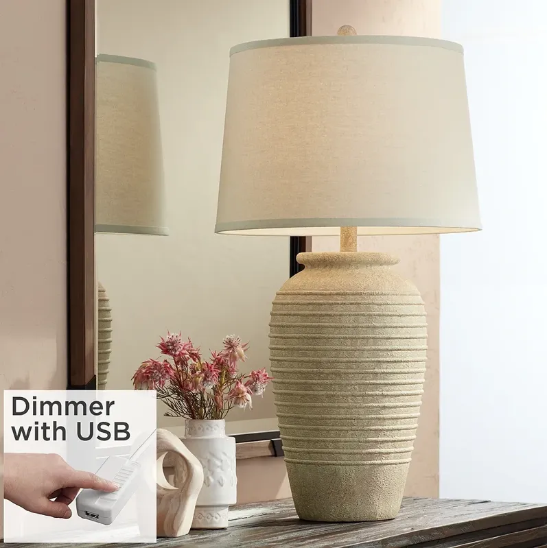 John Timberland Austin 28" Southwest Rustic Table Lamp with USB Dimmer