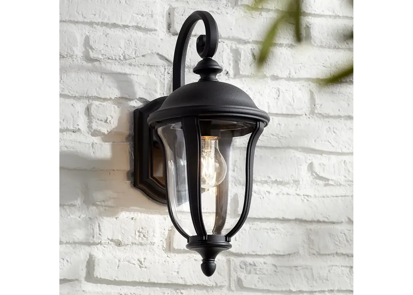 Park Sienna 16 3/4" High Black Outdoor Wall Light