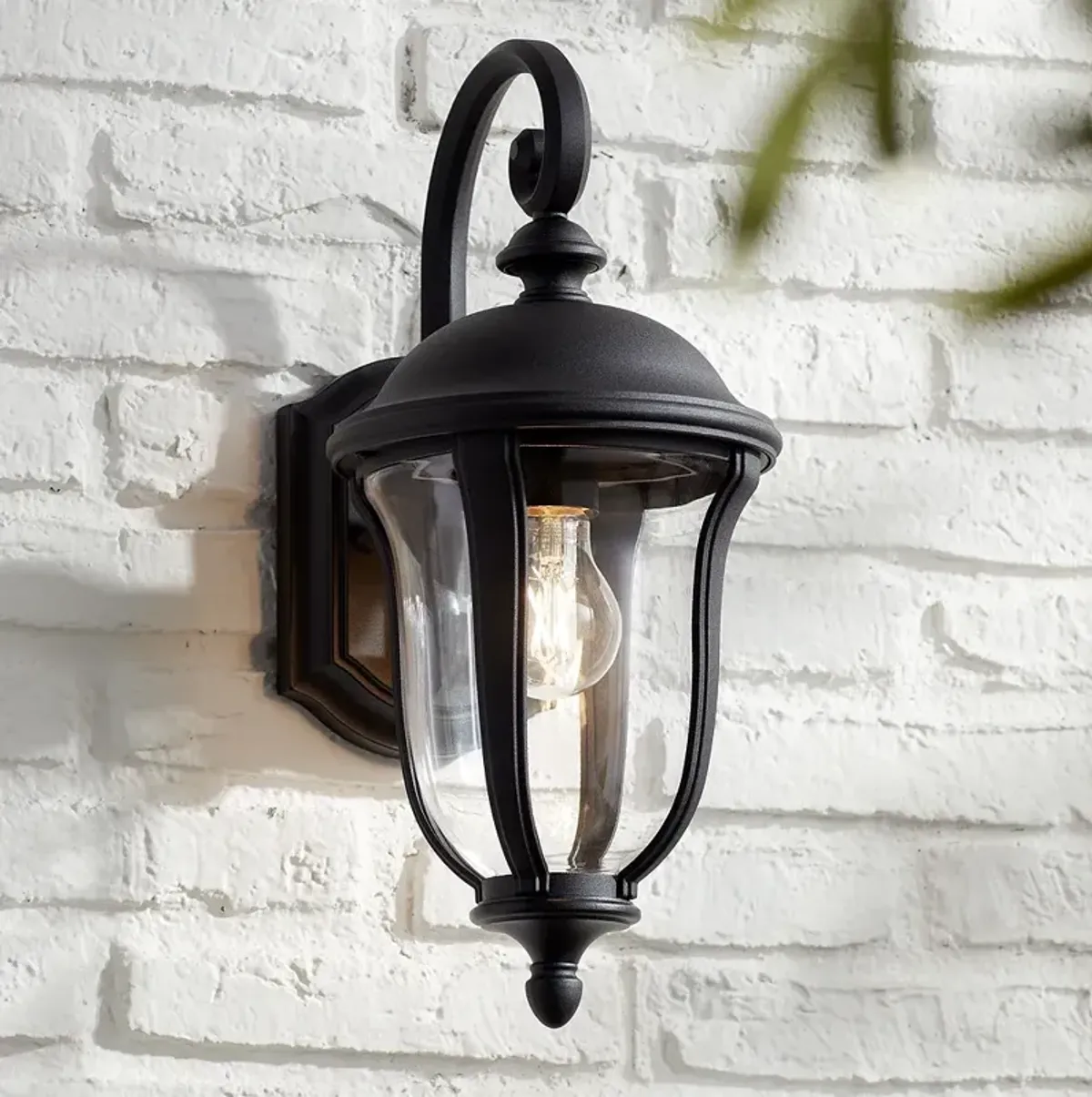 Park Sienna 16 3/4" High Black Outdoor Wall Light