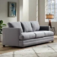 Zara 91" Wide Heritage Flannel Fabric Three-Seat Sofa