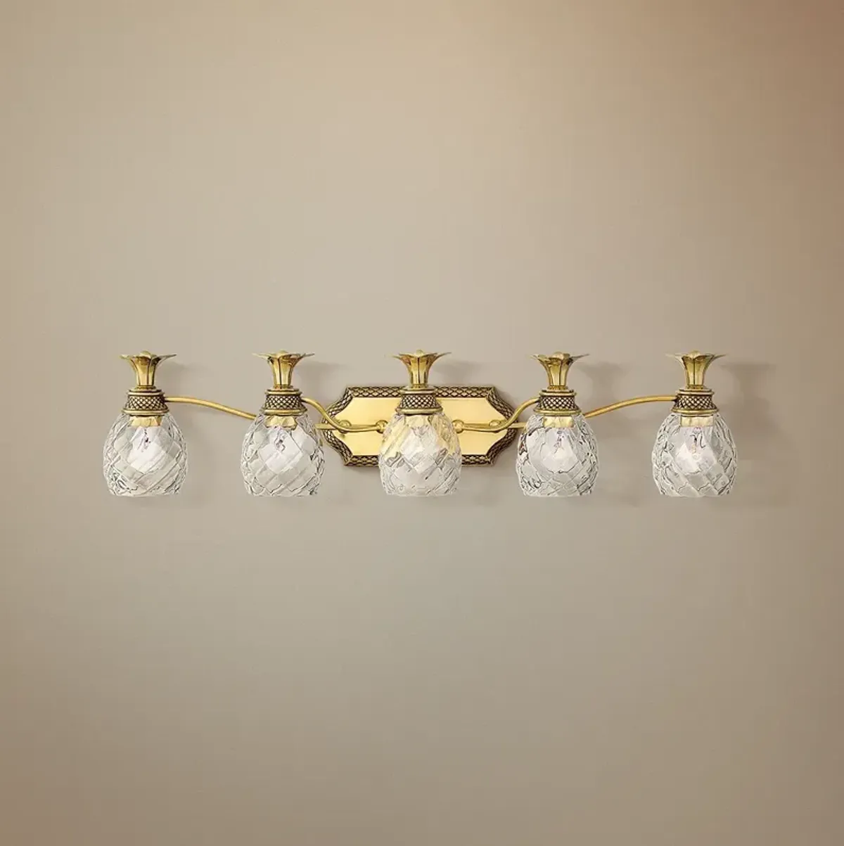 Hinkley Plantation 37"W Burnished Brass 5-Light Bath Light