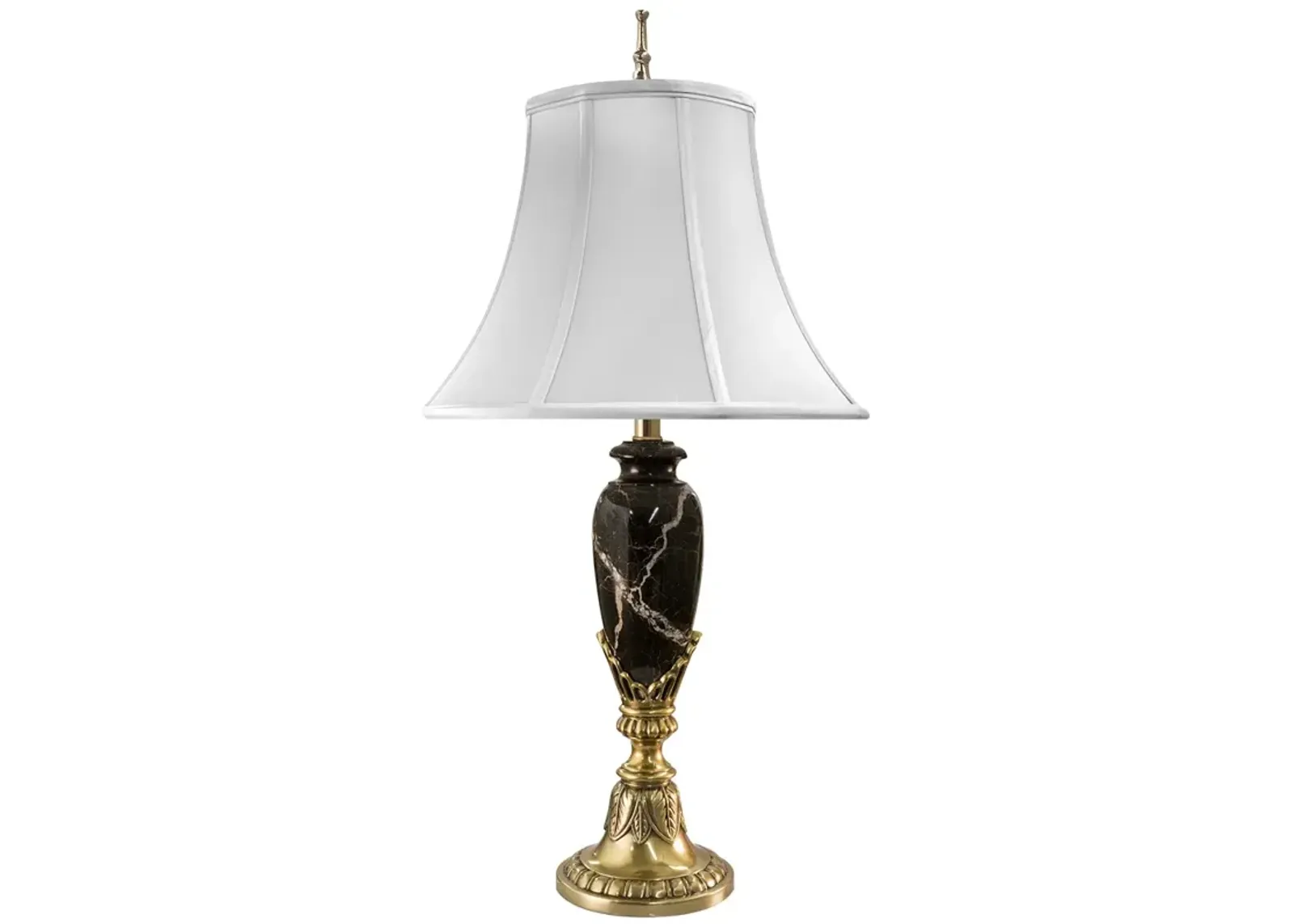 Stiffel Malin 31" Brass and Black Marble Traditional Table Lamp