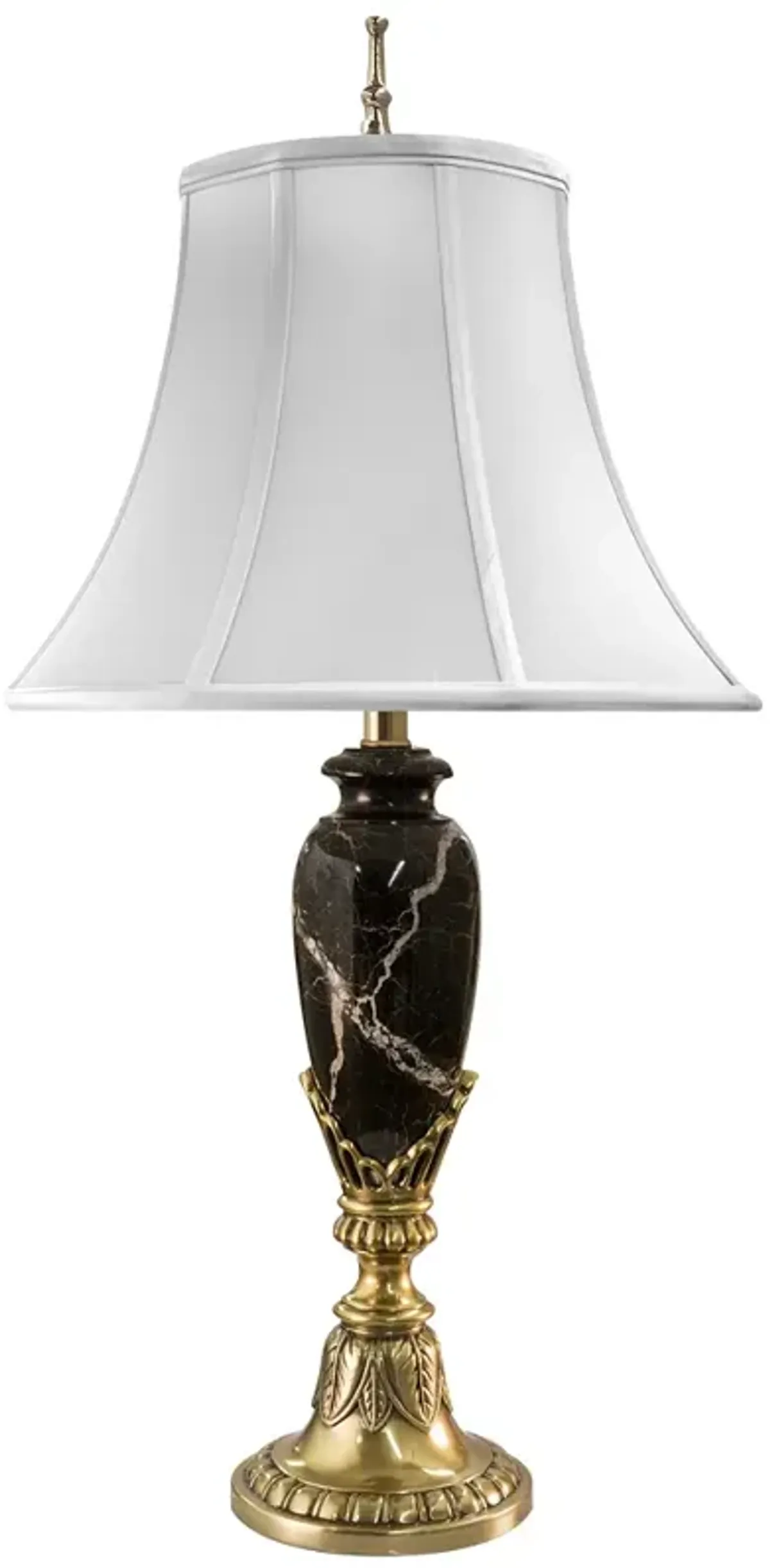 Stiffel Malin 31" Brass and Black Marble Traditional Table Lamp