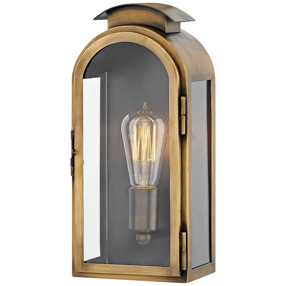 Rowley 13 1/4" High Light Antique Brass Outdoor Wall Light